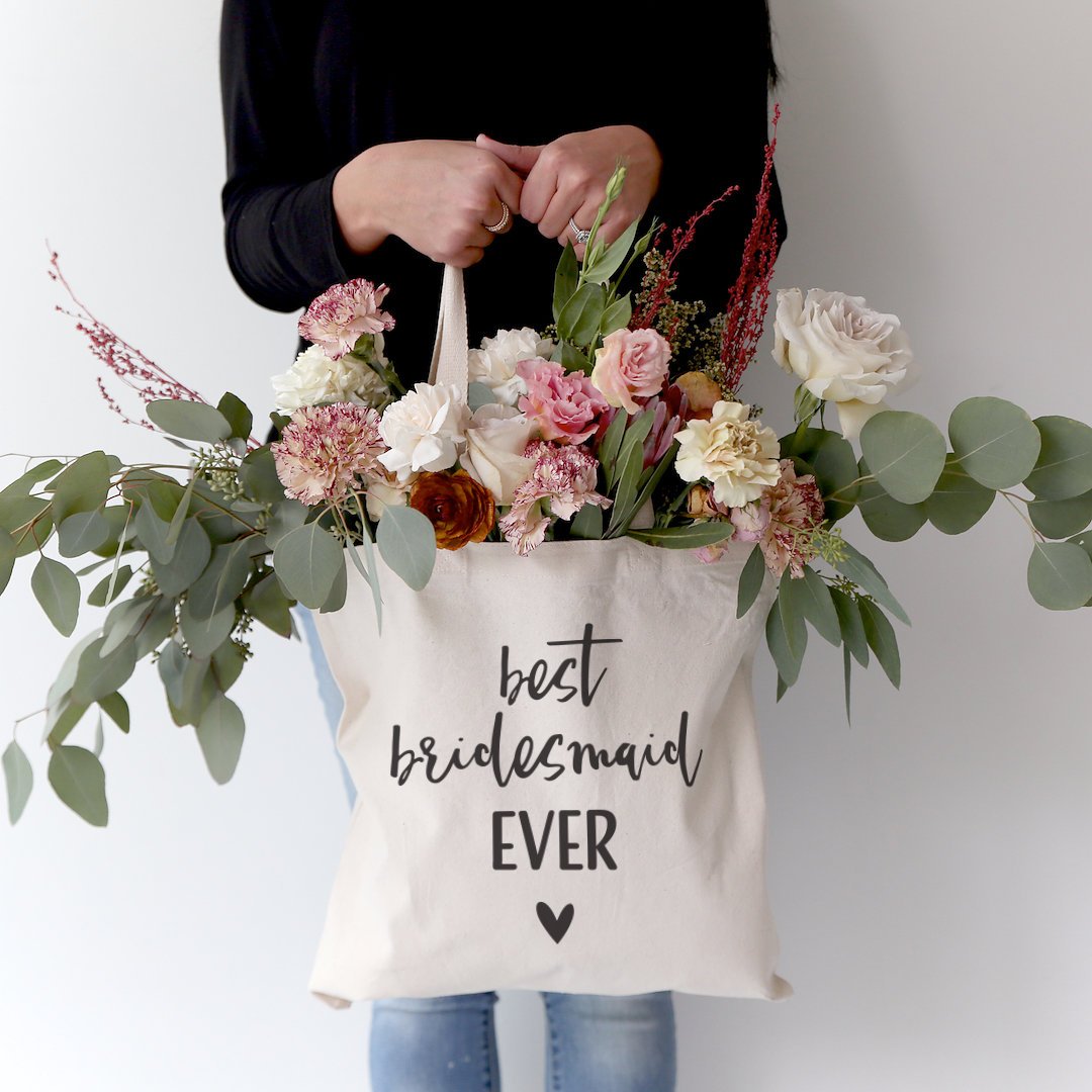 Best Bridesmaid Ever Wedding Cotton Canvas Tote Bag