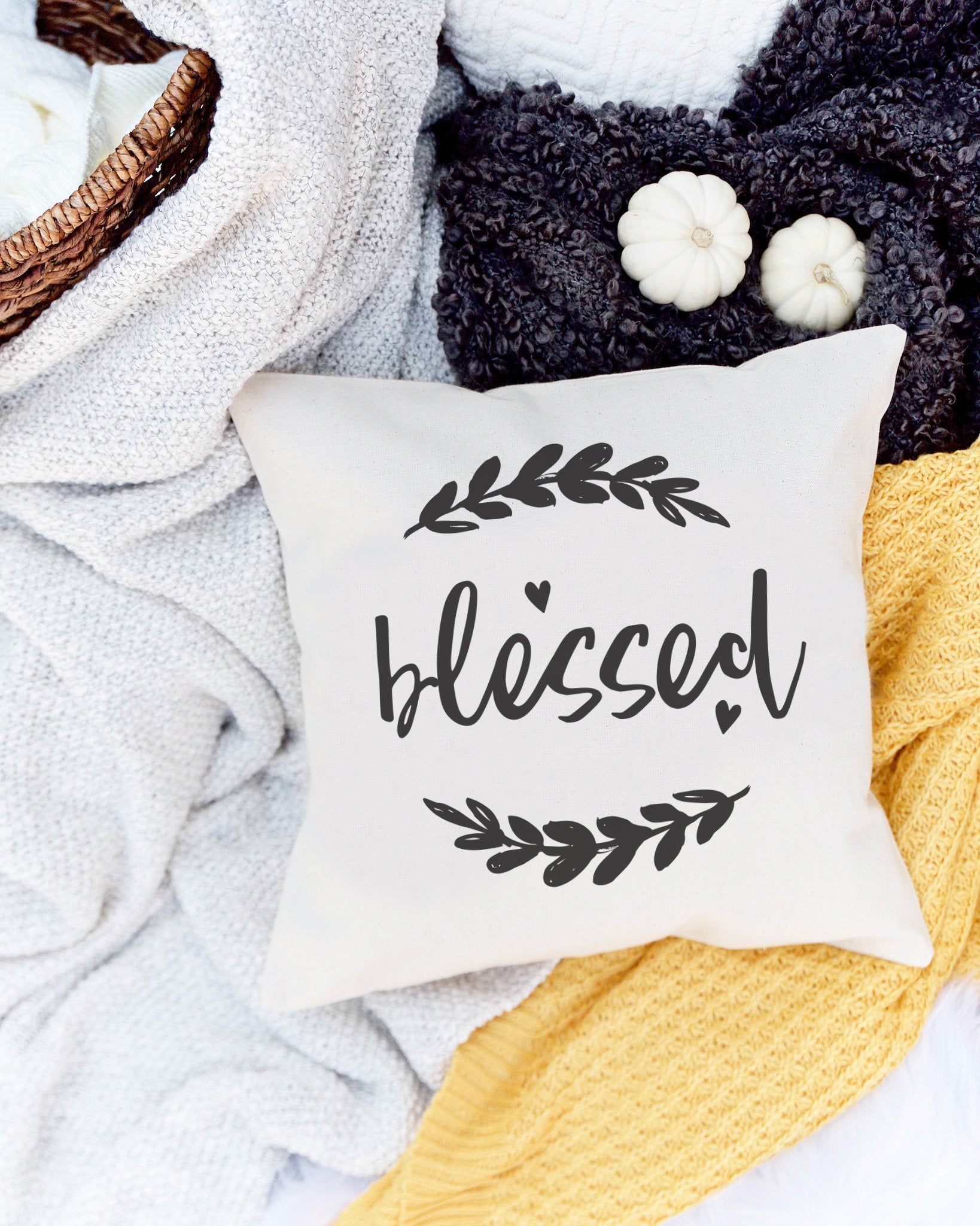 Blessed Cotton Canvas Pillow Cover