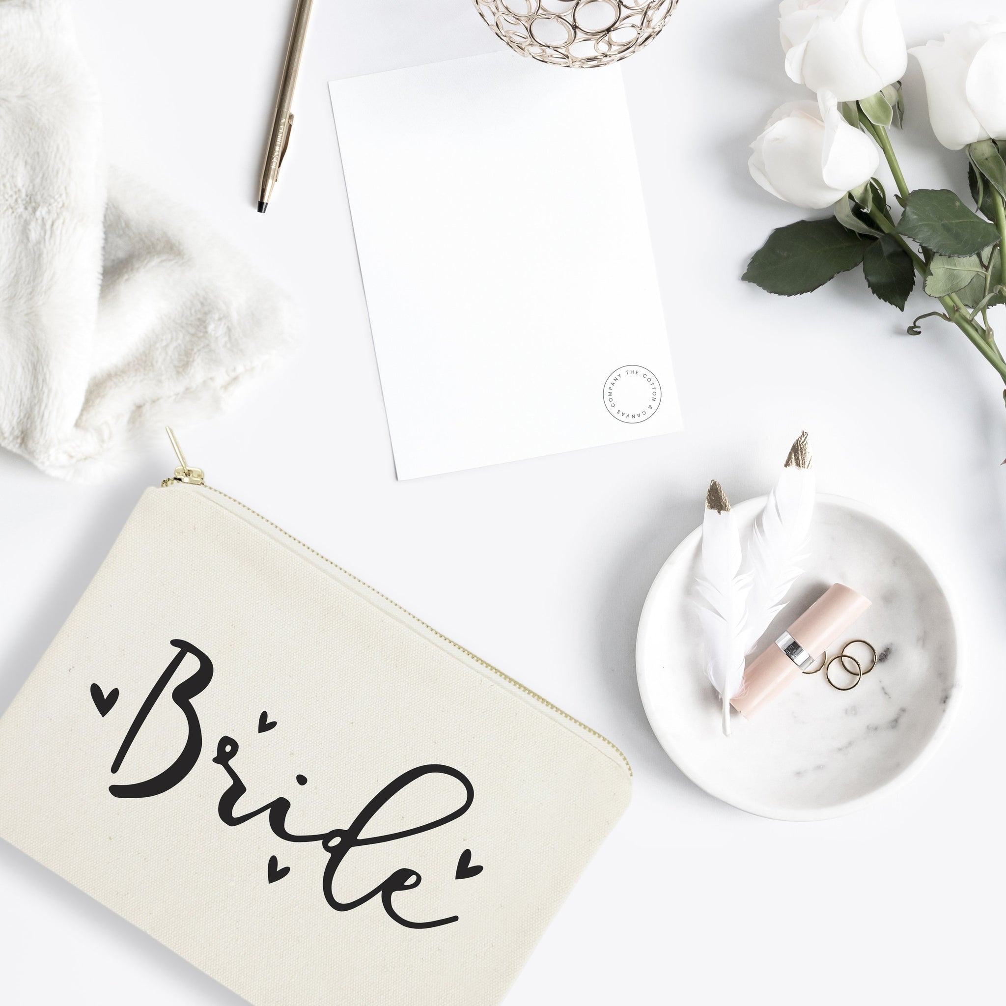 Bride Cotton Canvas Cosmetic Bag