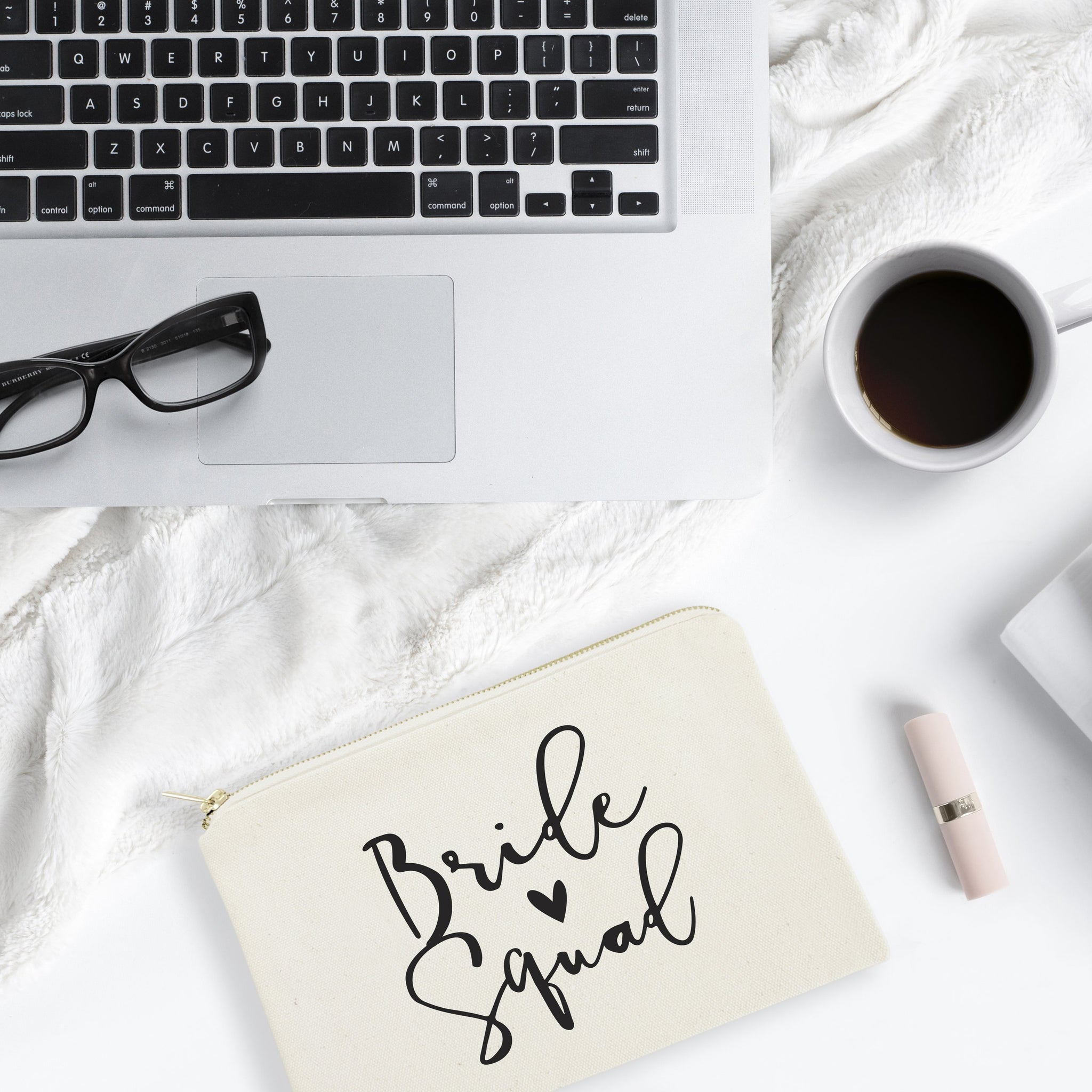 Bride Squad Cotton Canvas Cosmetic Bag