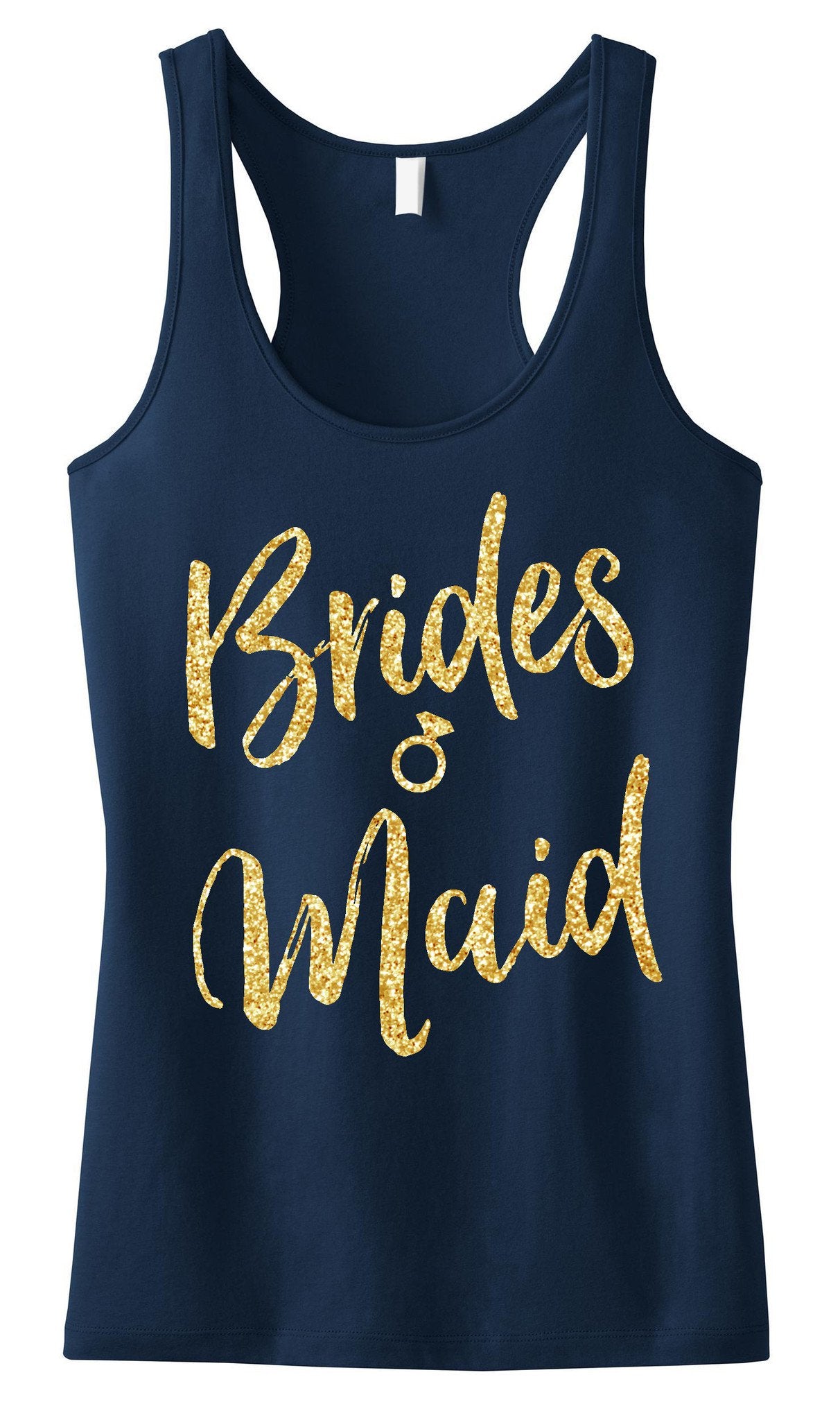 Bridesmaid Script Tank Top with Gold Glitter