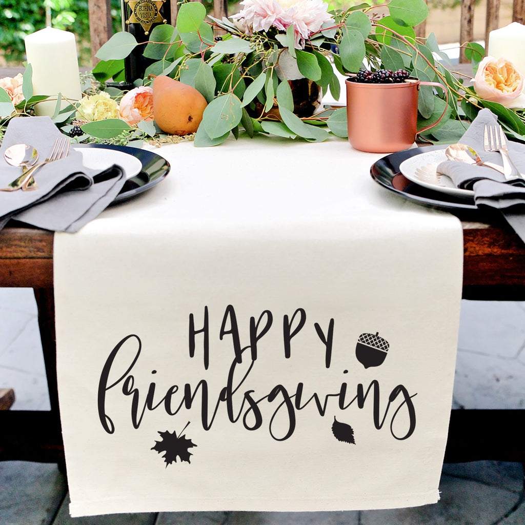 Happy Friendsgiving Canvas Table Runner