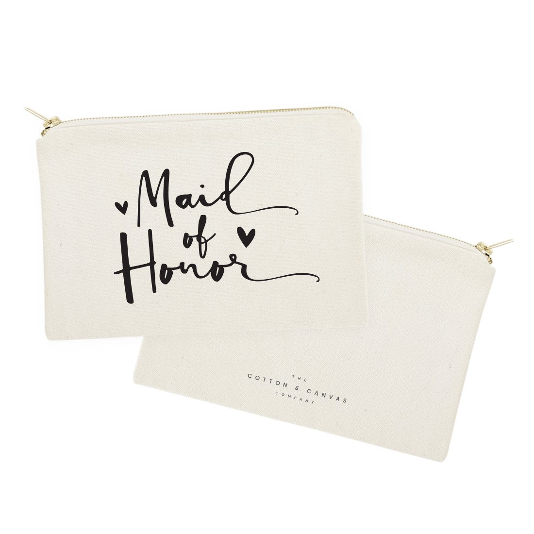 Maid of Honor Cotton Canvas Cosmetic Bag