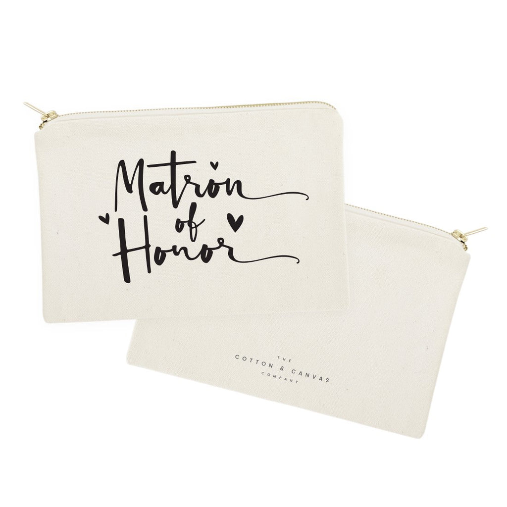 Matron of Honor Cotton Canvas Cosmetic Bag