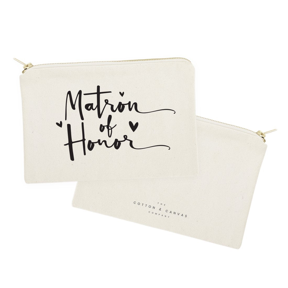 Matron of Honor Cotton Canvas Cosmetic Bag