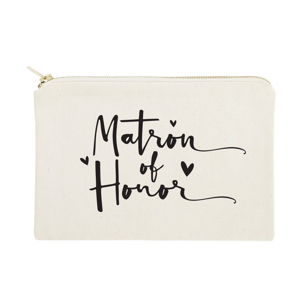 Matron of Honor Cotton Canvas Cosmetic Bag