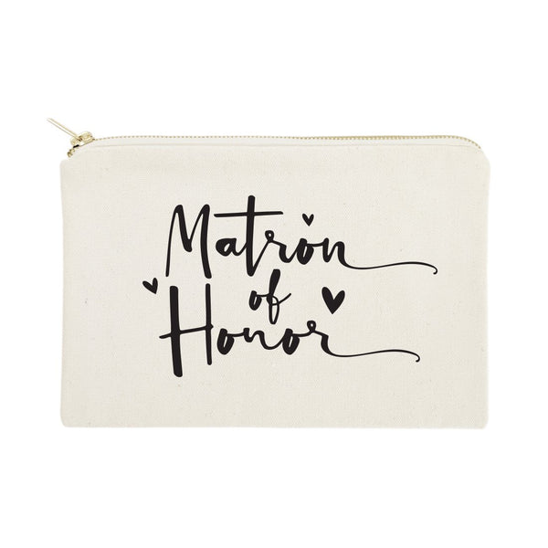Matron of Honor Cotton Canvas Cosmetic Bag