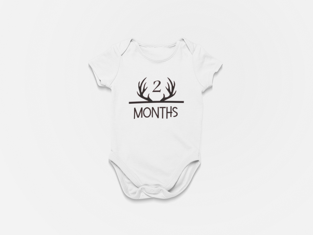 Antlers Monthly Baby Bodysuits