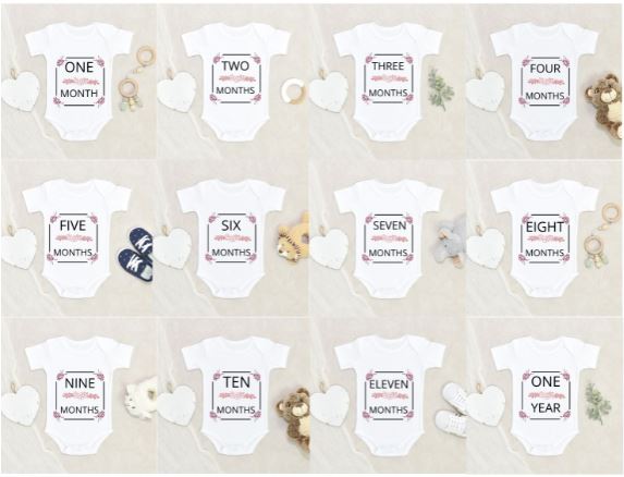 Four Corner Roses Monthly Bodysuits