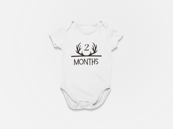 Antlers Monthly Baby Bodysuits